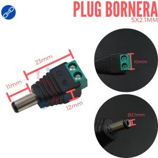 Plug DC 5x2.1mm con bornera