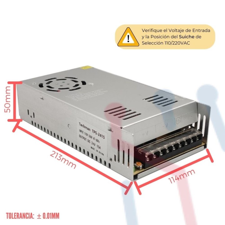 Fuente Suicheada 24V 15A 360W 