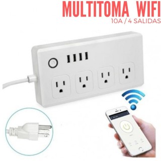 Multitoma Inteligente WIFI  4 Salidas 10A  con Supresor de Picos