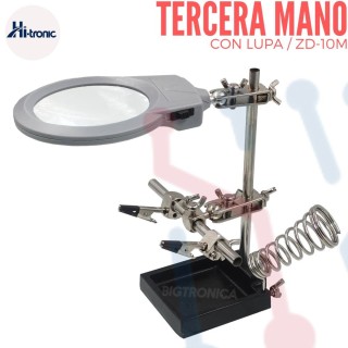Tercera mano con lupa iluminada