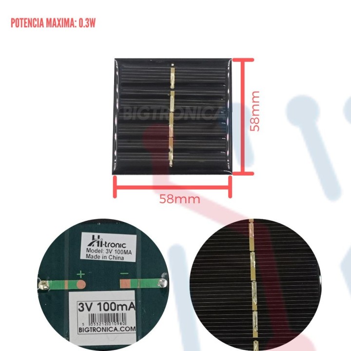 Panel Solar Ensamble 3V 100mA