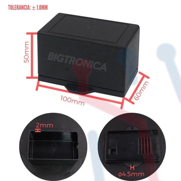 Caja de ensamble Negra  100x60x50mm