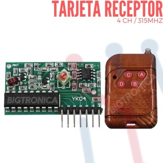 Tarjeta Receptor  4 CH 315Mhz