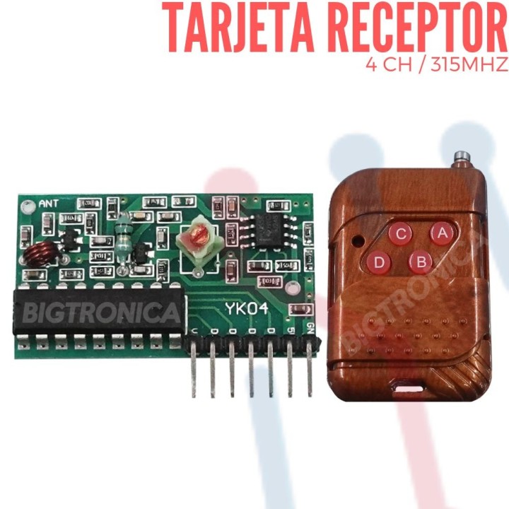 Tarjeta Receptor  4 CH 315Mhz