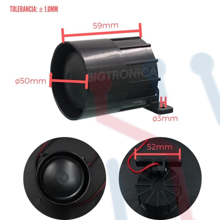 Sirena Mini 6 Tonos 12V 10W