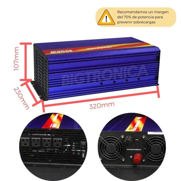 Inversor (onda modificada) DC/AC 12V 2000W