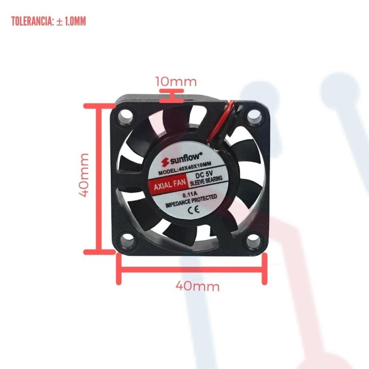 Ventilador 5V  40x40x10mm