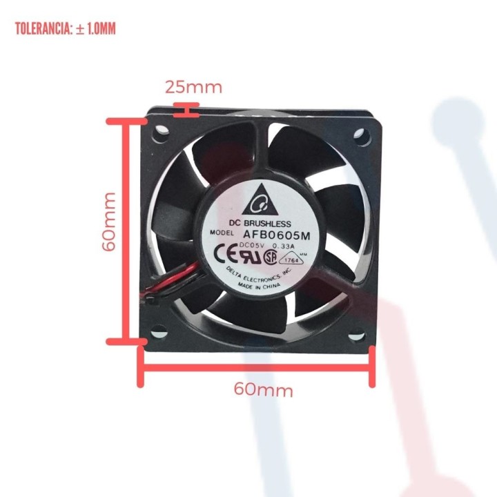 Ventilador 5V  60x60x25mm