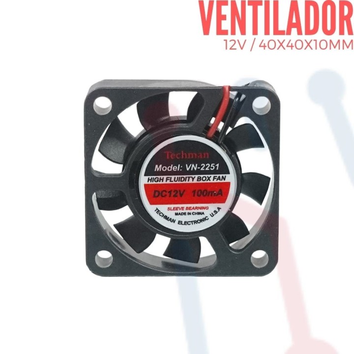 Ventilador 12V  40x40x10mm