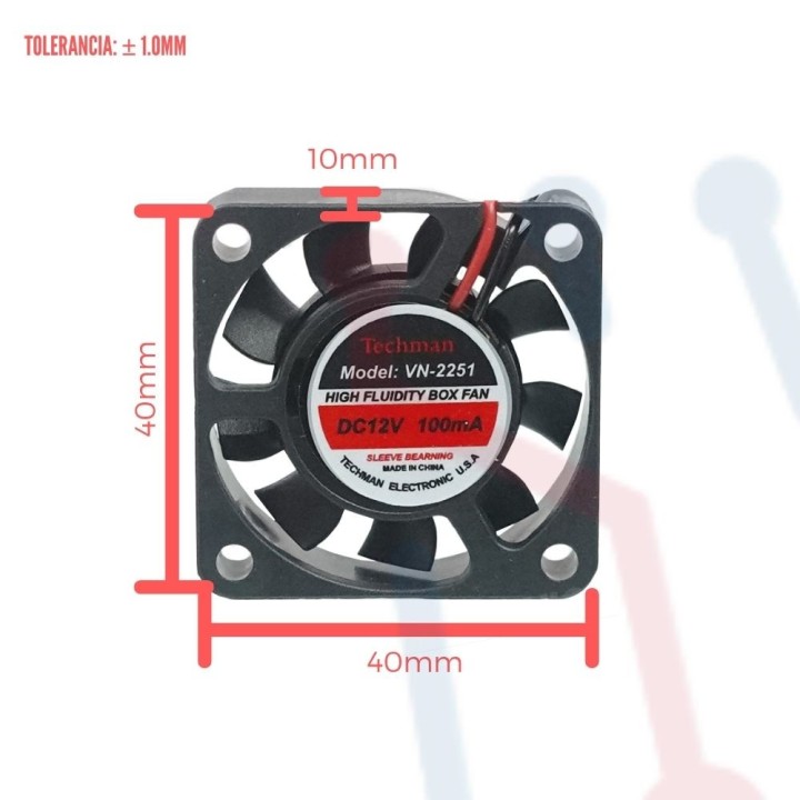 Ventilador 12V  40x40x10mm