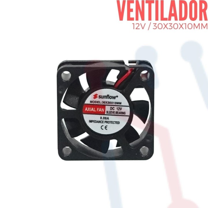Ventilador 12V  30x30x10mm