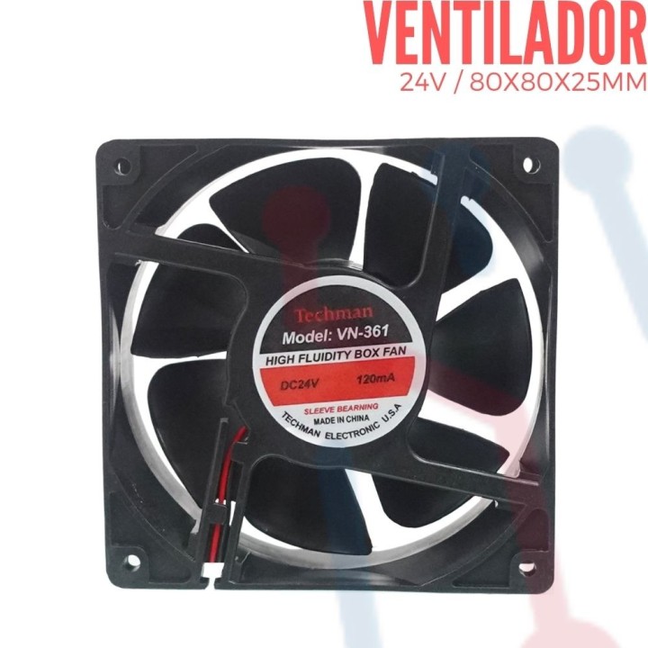 Ventilador 24V  80x80x25mm