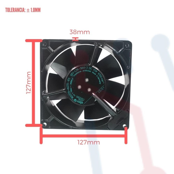 Ventilador 48V  127x127x38mm