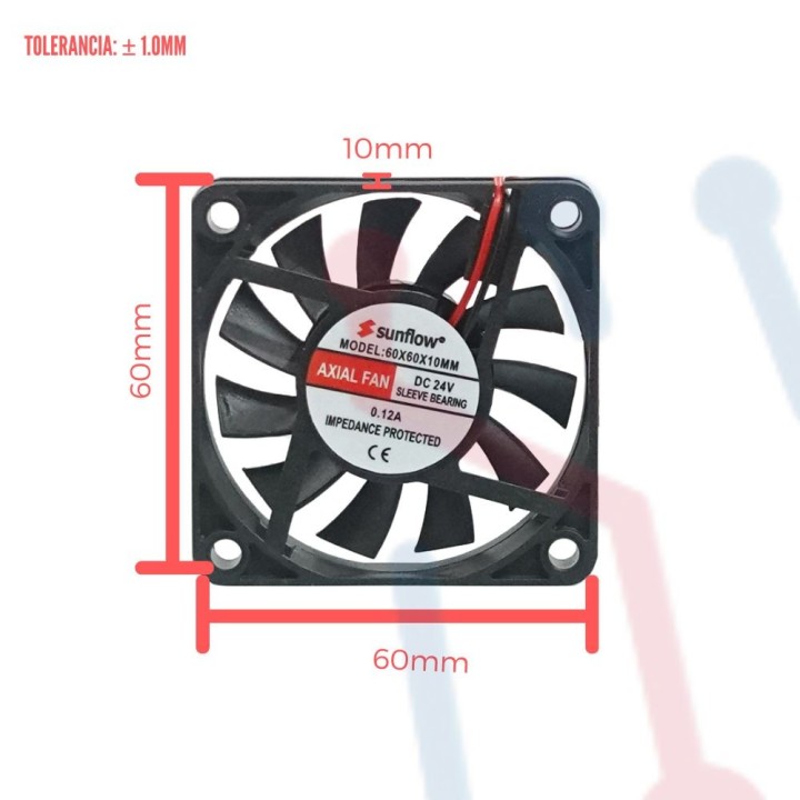Ventilador 24V  60x60x10mm