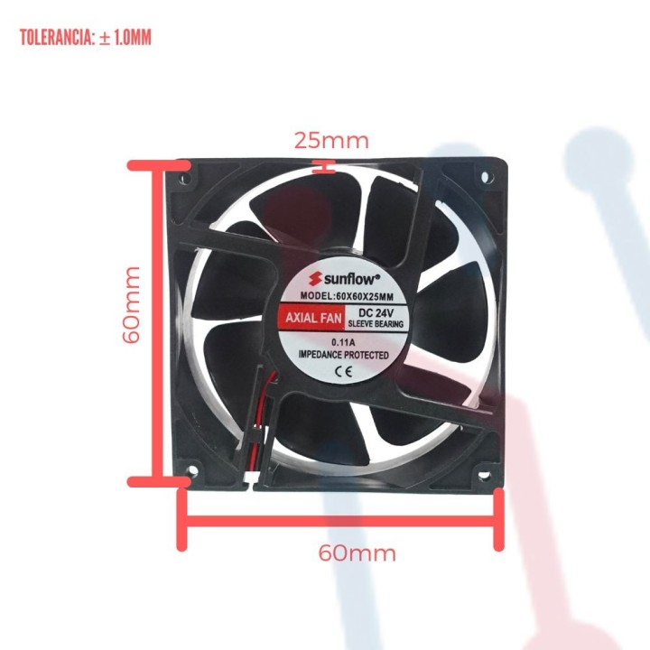 Ventilador 24V  60x60x25mm