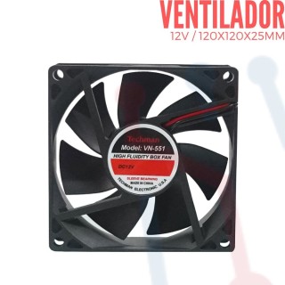 Ventilador 12V  120x120x25mm