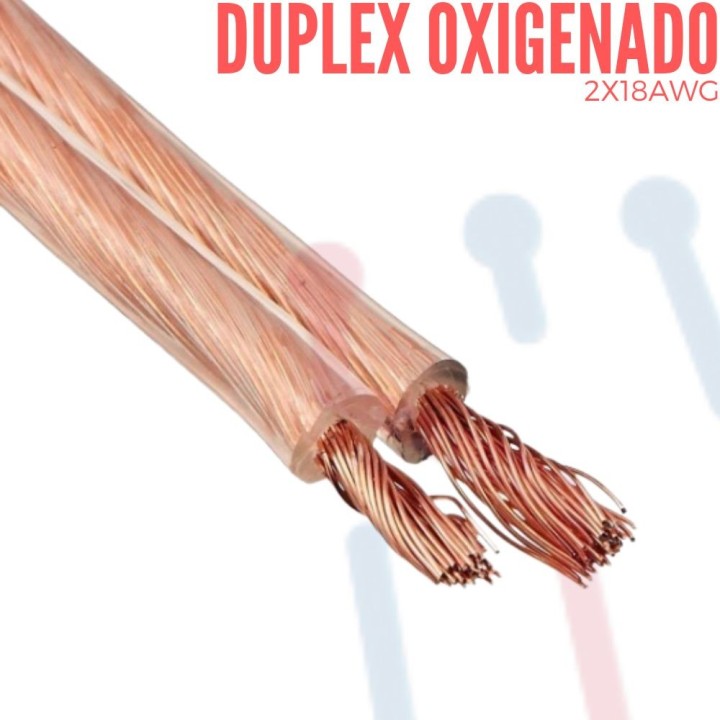 Cable Duplex  AWG 18*2 Transparente  X Metro