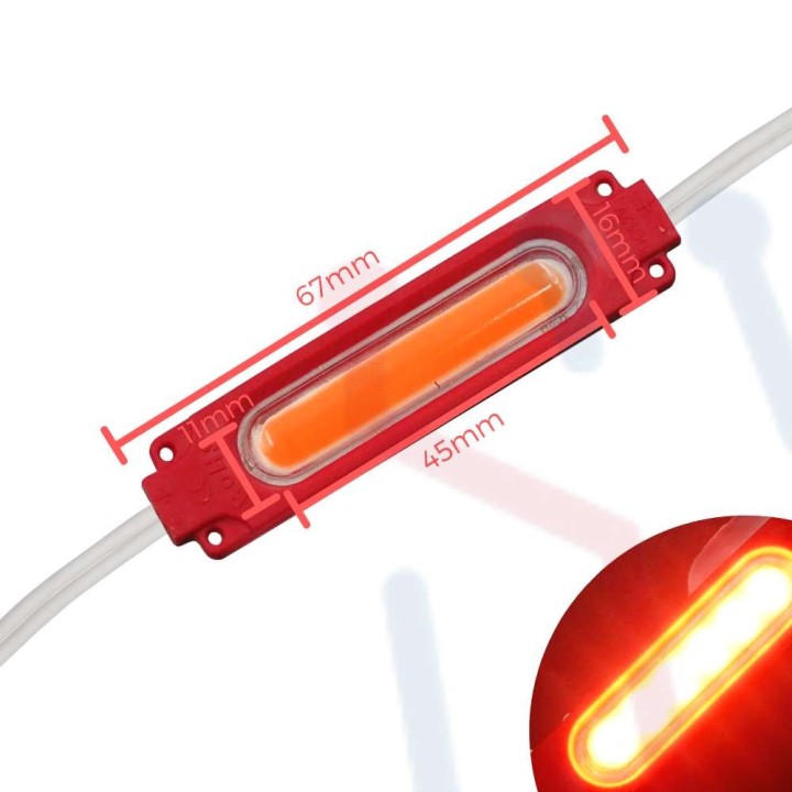 Modulo Led COB Rojo 12VDC  IP65