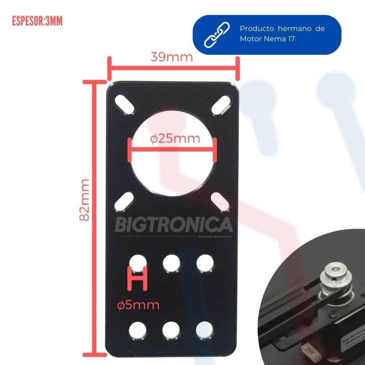 Soporte Nema 17 para Perfil 2020