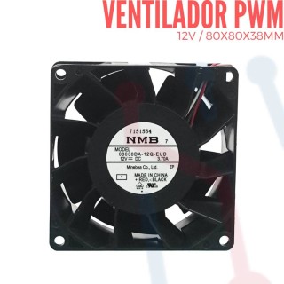 Ventilador Turbo 12V PWM  80x80x38mm