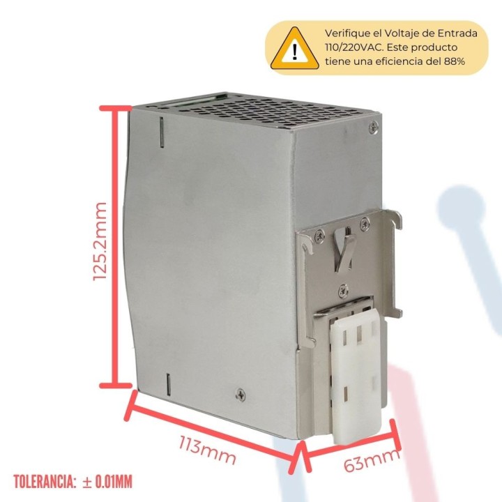 Fuente Riel 24V 10A Mean Well