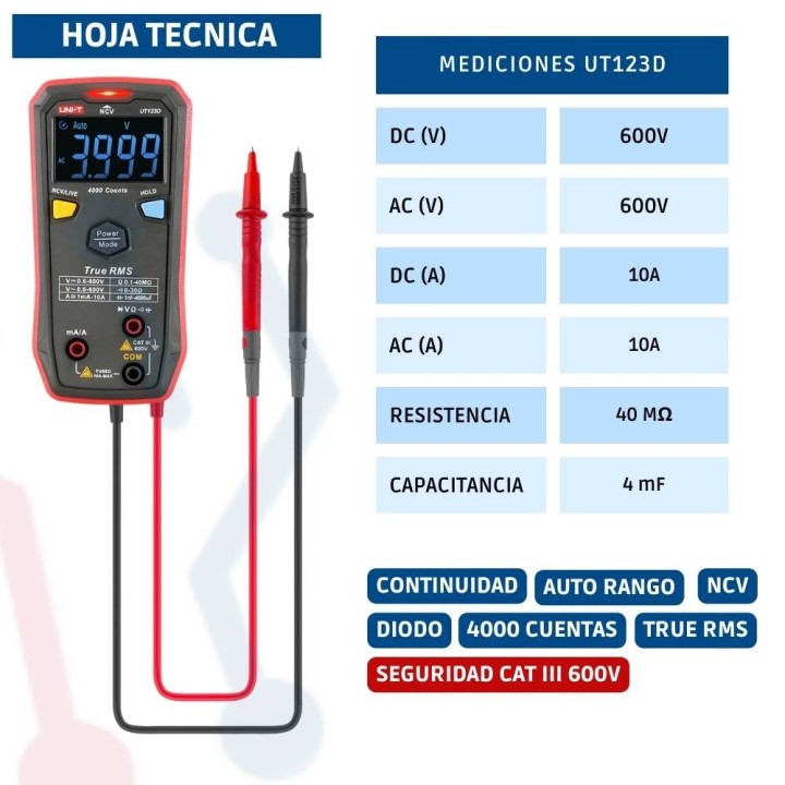 Multimetro UNI-T UT123D
