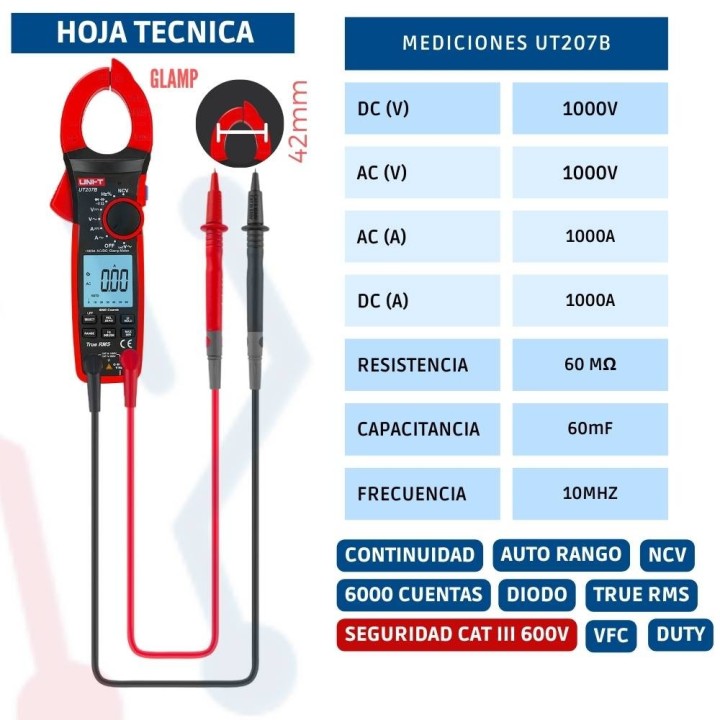 Pinza Voltiamperimetrica UNI-T UT207B