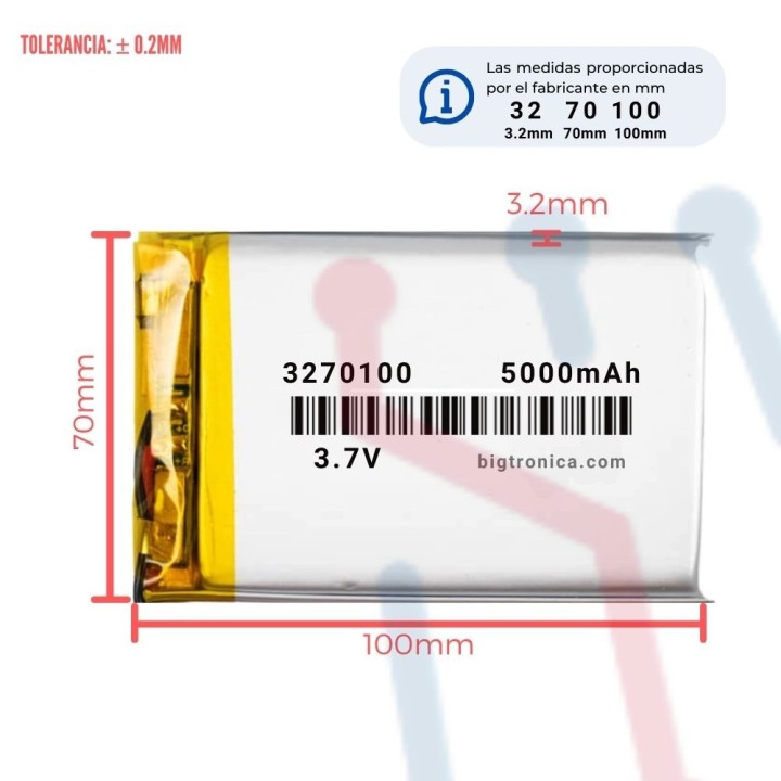 Batería LI-PO 3.7V 4000mA (3270100)