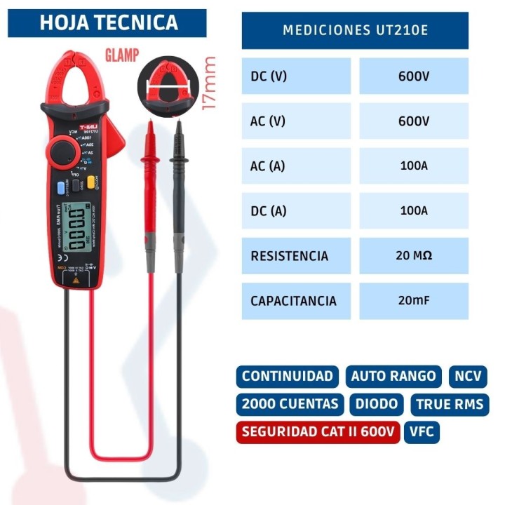 Pinza Voltiamperimetrica UNI-T UT210E