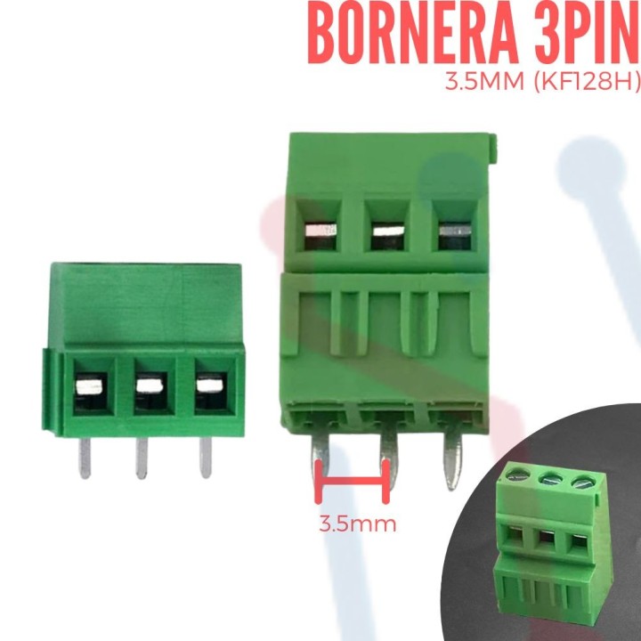 Bornera Doble  3PIN 3.5mm (KF128H)