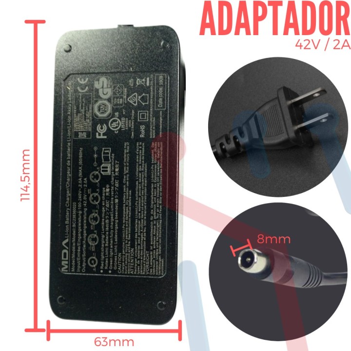 Cargador Para Scooter o Patinetas Electricas 42v 2A