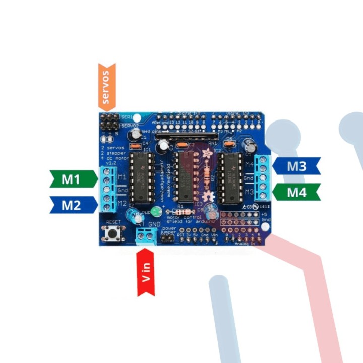 Shield Driver para 4 Motores (L293D)