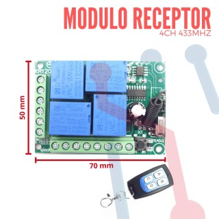 Modulo Receptor 4 CH 433Mhz