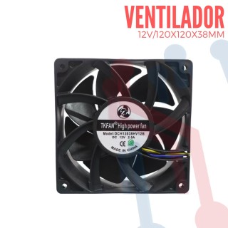 Ventilador Turbo 12V  120x120x38mm