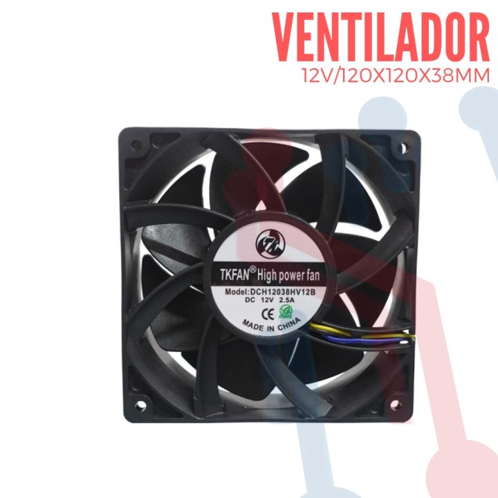 Ventilador Turbo 12V  120x120x38mm