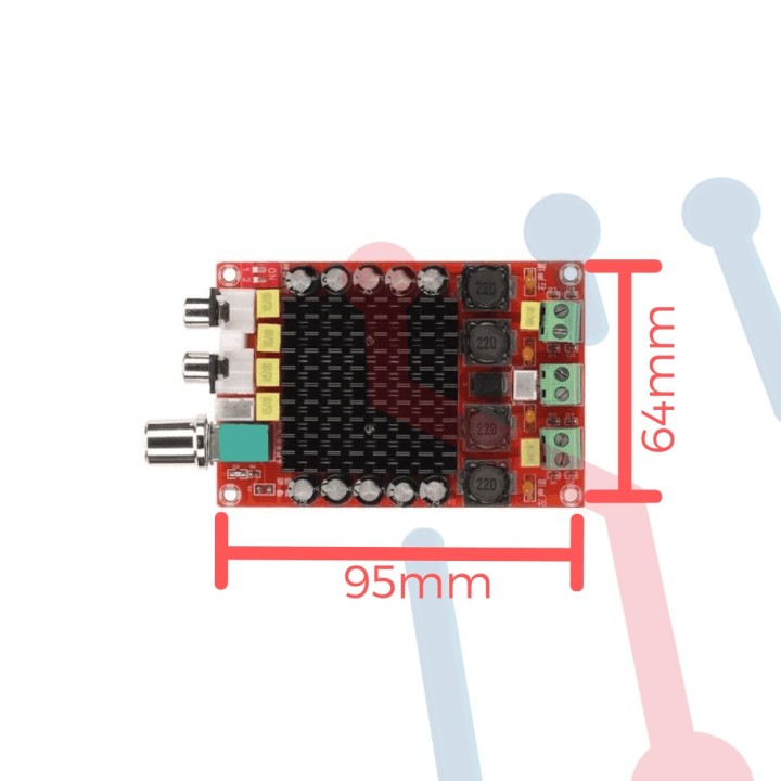 Amplificador de audio estéreo clase D 2x50w