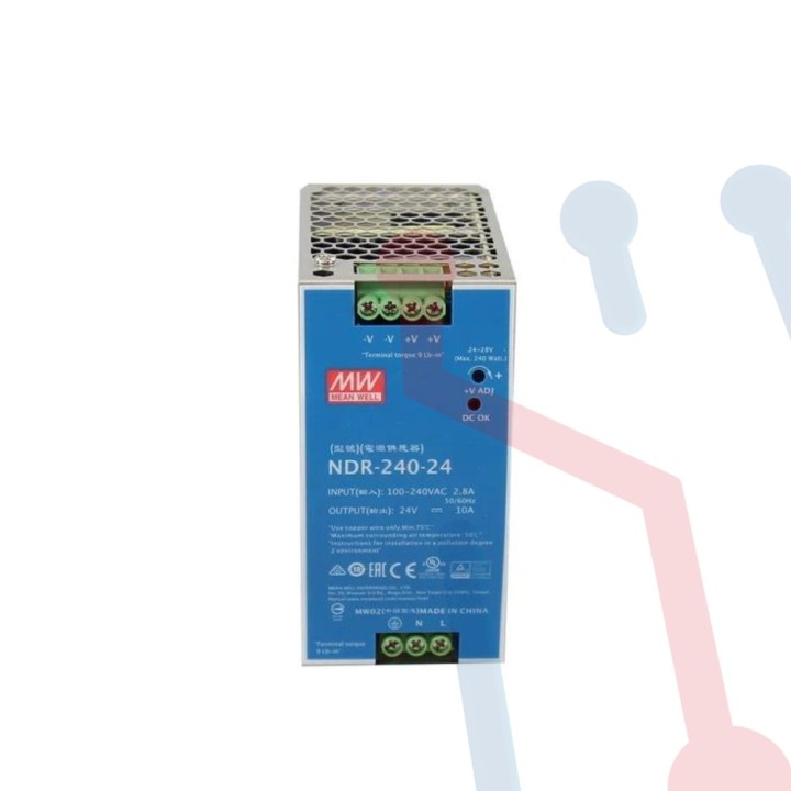 Fuente Riel 24V 10A Mean Well