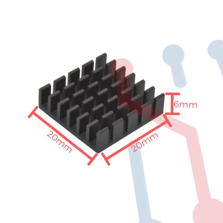 Disipador de Aluminio 20x20x6mm