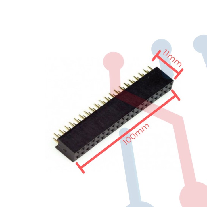 Header Hembra Doble 2.54mm x 40 pines