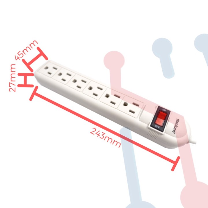 Multitoma Eléctrico 6 Salidas 15A