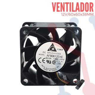 Ventilador Turbo 12V  60x60x38mm