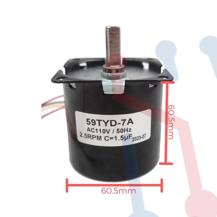 Motor Síncrono 110V 2.5RPM 80Kg