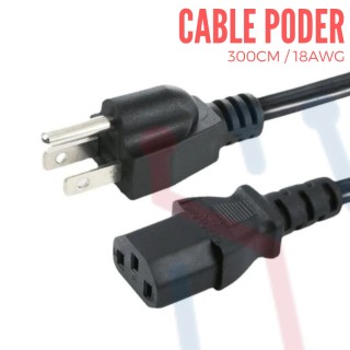 Cable Poder 18AWG  (300cm)