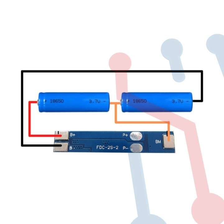 Módulo de Carga y Protección de Baterías 18650 2S