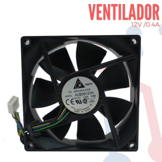 Ventilador Turbo 12V 90X90X25mm