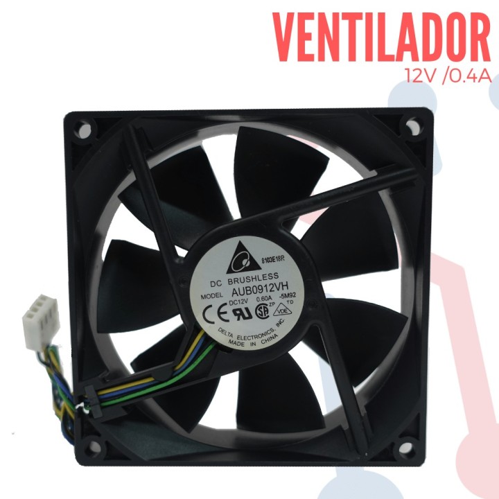 Ventilador Turbo 12V 90X90X25mm