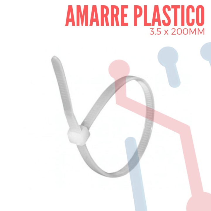 Amarre Nylon 2.5X200mm Color Blanco 100 UNID