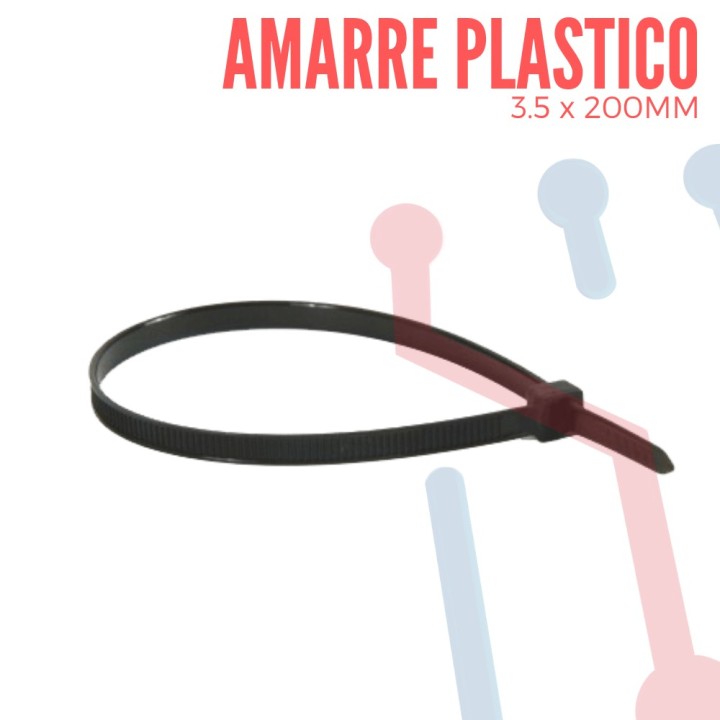 Amarre Nylon 2.5X200mm Color Negro 100 UNID