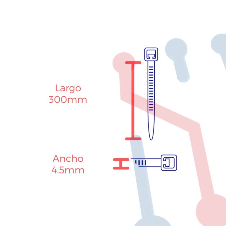 Amarre Nylon 4.5X300mm Color Negro 50 UNID