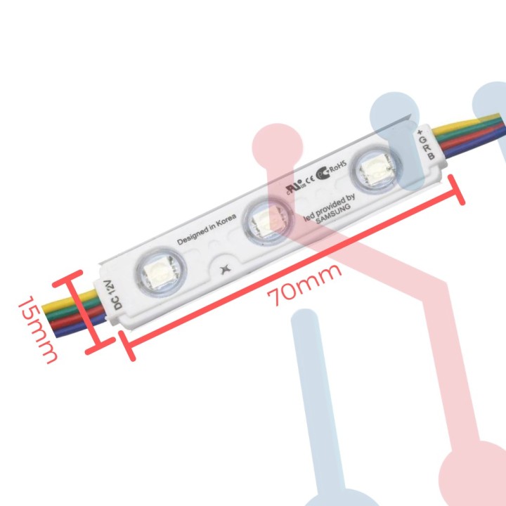 Modulo 3 led 5050 12V RGB